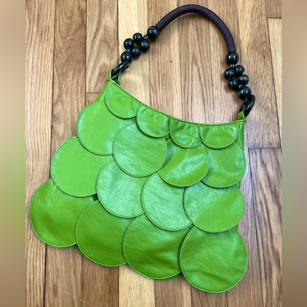 Green beaded handbag